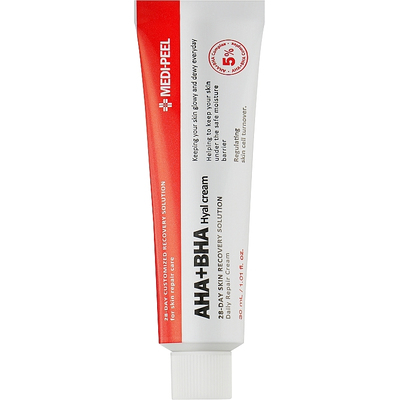 Крем-пилинг для лица восстанавливающий с кислотами Medi-Peel AHA BHA 28 Days Hyal Cream