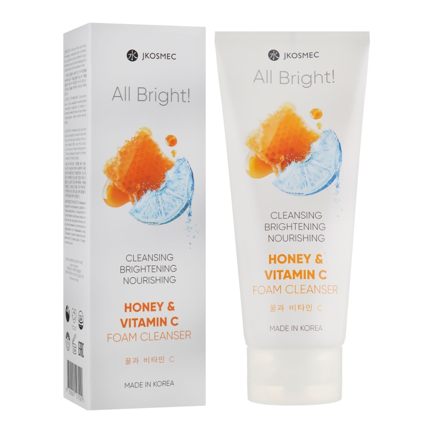 Пенка для умывания с медом и витамином С Jkosmec All Bright Honey and Vitamin C Foam Cleanser
