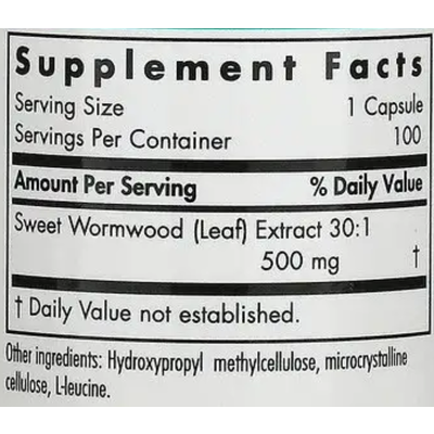 Полин однорічний / Artemisia, Nutricology, 500 мг, 100 капсул