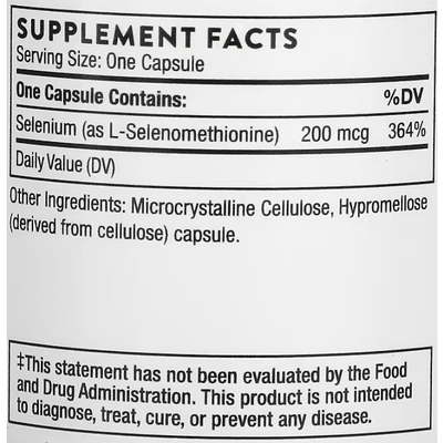 Селенметіонін / Selenomethionine, Thorne Research, 200 мкг, 60 капсул