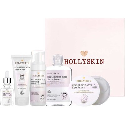 Набір Hollyskin Hyaluronic Acid Care Maxi Set (сироватка, маска  для обличчя, пінка для вмивання, тонік, патчі під очі)