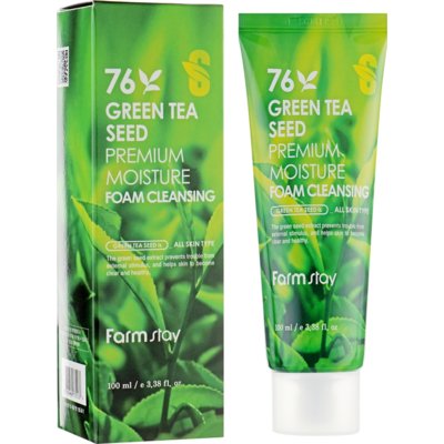 Очищающая пенка с семенами зеленого чая FarmStay Green Tea Seed Premium Moisture Foam Cleansing