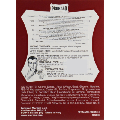 Лосьйон після гоління з екстрактом каріте і сандаловою олією Proraso Nutrition After Shave Lotion