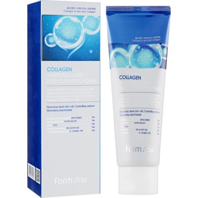Антивозрастная увлажняющая пена с коллагеном FarmStay Collagen Water Full Moist Deep Cleansing Foam