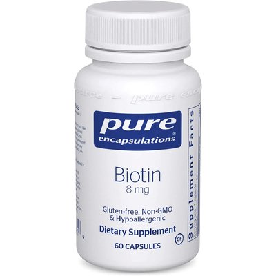 Біотин / Biotin, Pure Encapsulations, 8 мг, 60 капсул
