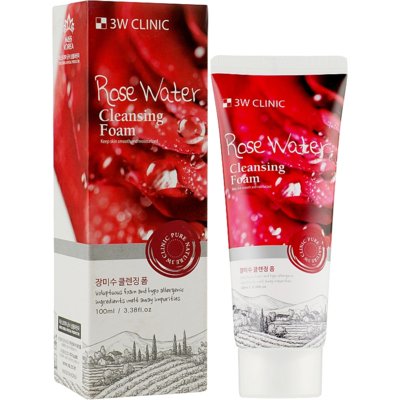 Очищающая пенка для лица с розовой водой 3W Clinic Rose Water Cleansing Foam