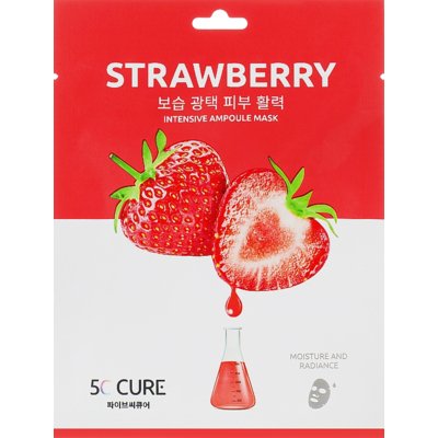 Маска для лица ампульная с экстрактом клубники Jkosmec Strawberry Intensive Ampoule Mask