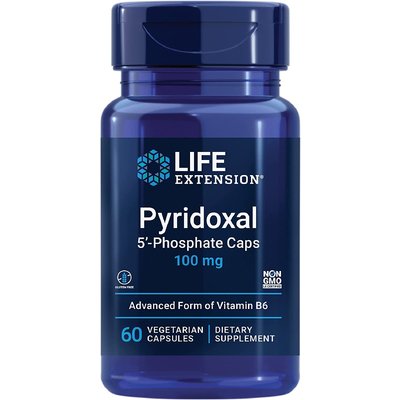 Пиридоксаль 5'-фосфат в капсулах / Pyridoxal 5'-Phosphate Caps, Life Extension, 100 мг, 60 капсул