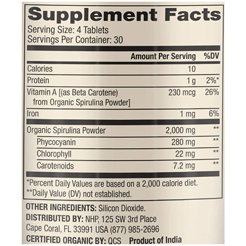 Спіруліна / Organic Spirulina, Dr. Mercola, 500 мг, 120 таблеток
