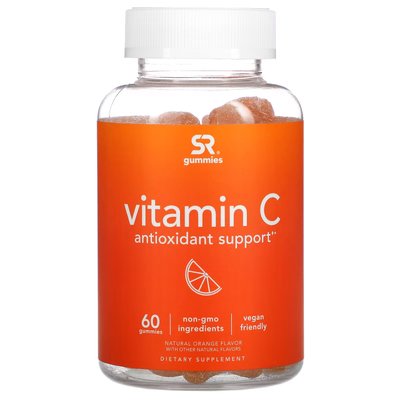 Витамин C (Антиоксидантная поддержка) / Vitamin C (Antioxidant Support), Sports Research, 125 мг, 60 жевательных конфет