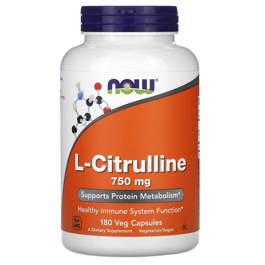 L-цитрулін / L-Citrulline, Now Foods, 750 мг, 180 вегетаріанських капсул