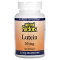 Лютеин / Lutein, Natural Factors, 20 мг, 120 гелевых капсул