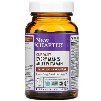 Ежедневная мультивитаминная добавка для мужчин / Man's One Daily Multivitamin, New Chapter, 48 таблеток