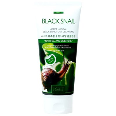 Пенка для умывания с муцином улитка Jigott Natural Black Snail Foam Cleansing