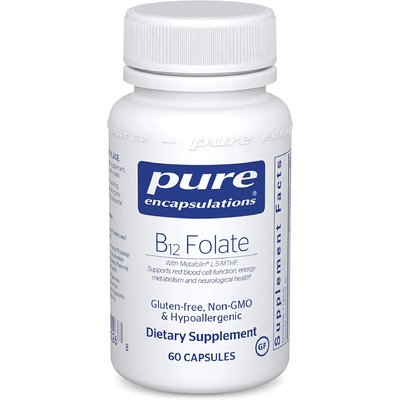 Активный витамин B12 и фолат / B12 Folate, Pure Encapsulations, 800 мкг, 60 капсул