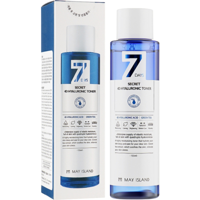Увлажняющий тонер с 4 видами гиалуроновой кислоты May Island 7 Days Secret 4D Hyaluronic Toner