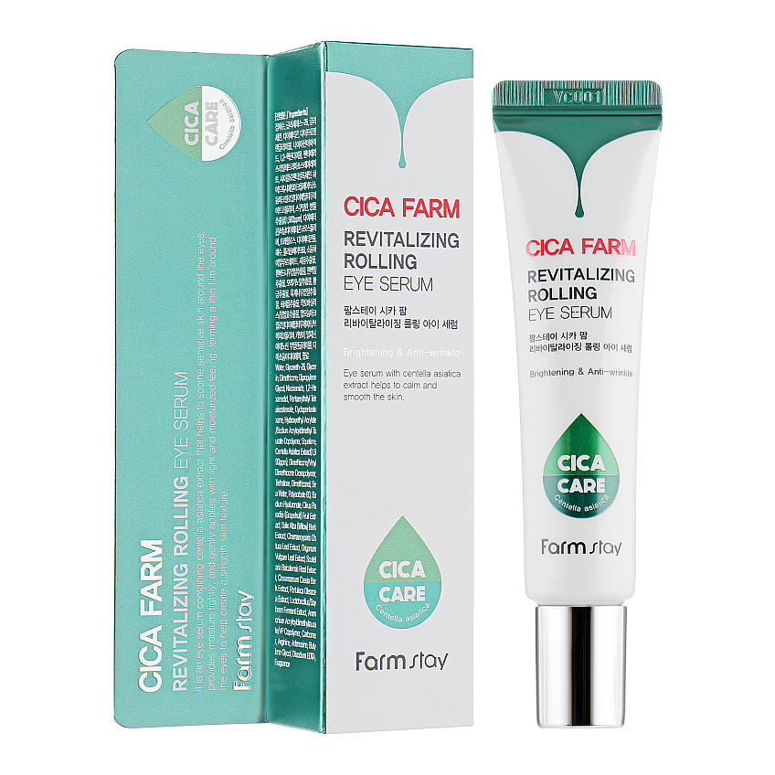Відновлювальна сироватка для шкіри навколо очей FarmStay Cica Farm Revitalizing Rolling Eye Serum