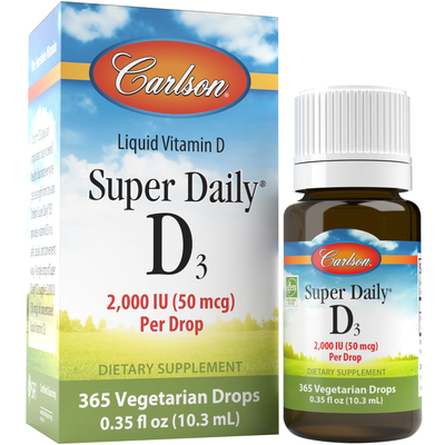 Рідкий вітамін D3 / Super Daily D3, Carlson Labs, 50 мкг, 10.3 мл