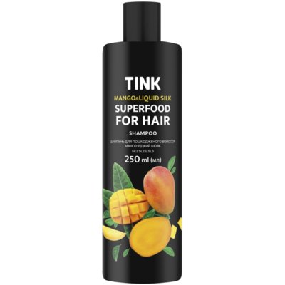 Шампунь для поврежденных волос «Манго и жидкий шелк» Tink SuperFood For Hair Mango & Liquid Shampoo