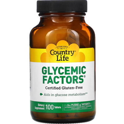 Комплекс для стабилизации гликемического индекса / Glycemic Factors, Country Life, 100 таблеток
