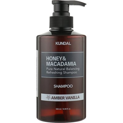 Безсульфатный шампунь для волос «Янтарная ваниль» Kundal Honey & Macadamia Amber Vanilla Shampoo