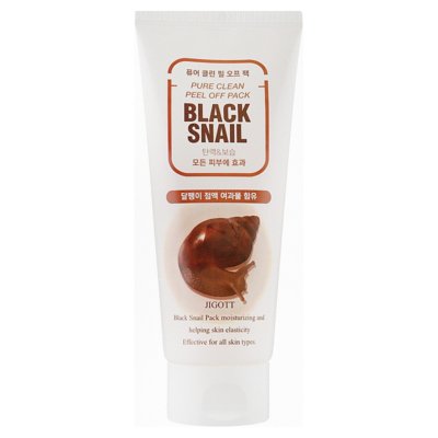 Очищающая маска-пленка с экстрактом слизи черной улитки Jigott Black Snail Pure Clean Peel Off Pack