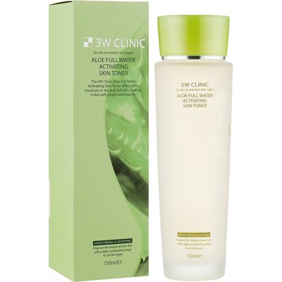 Тонер для лица 3W Clinic Aloe Full Water Activating Skin Toner