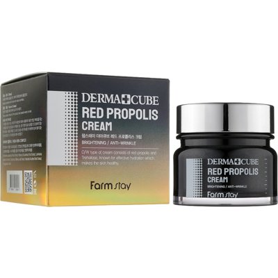 Питательный крем для лица с прополисом и гибискусом FarmStay Derma Cube Red Propolis Cream