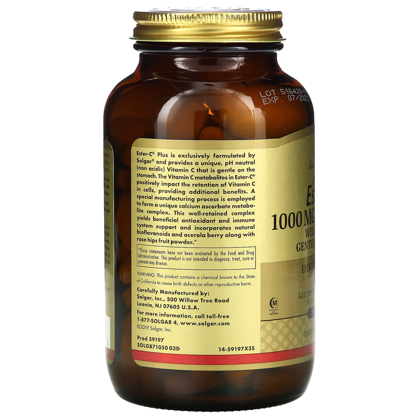 Эстер-С плюс / Ester-C Plus, Solgar, 1000 мг, 180 таблеток