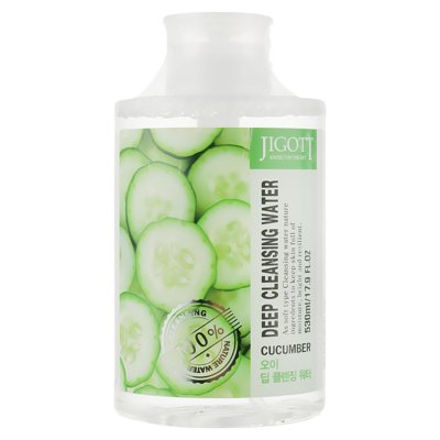 Глубоко очищающая вода с экстрактом огурца Jigott Deep Cleansing Water Cucumbe