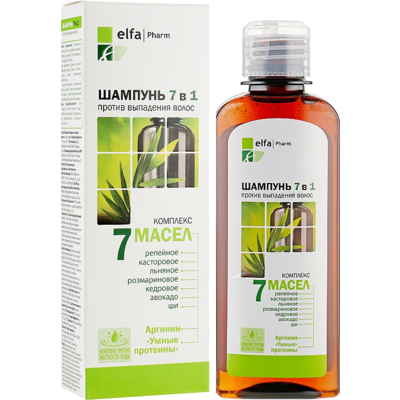 Шампунь против выпадения волос «7 масел» 7 в 1 Elfa Pharm