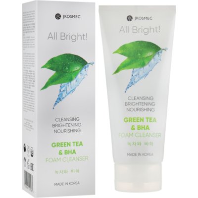 Пенка для умывания с экстрактом зеленого чая и BHA Jkosmec All Bright Basic Green Tea and BHA Foam Cleanser