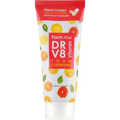 Витаминная пенка для очищения кожи FarmStay DR.V8 Vitamin Foam Cleansing