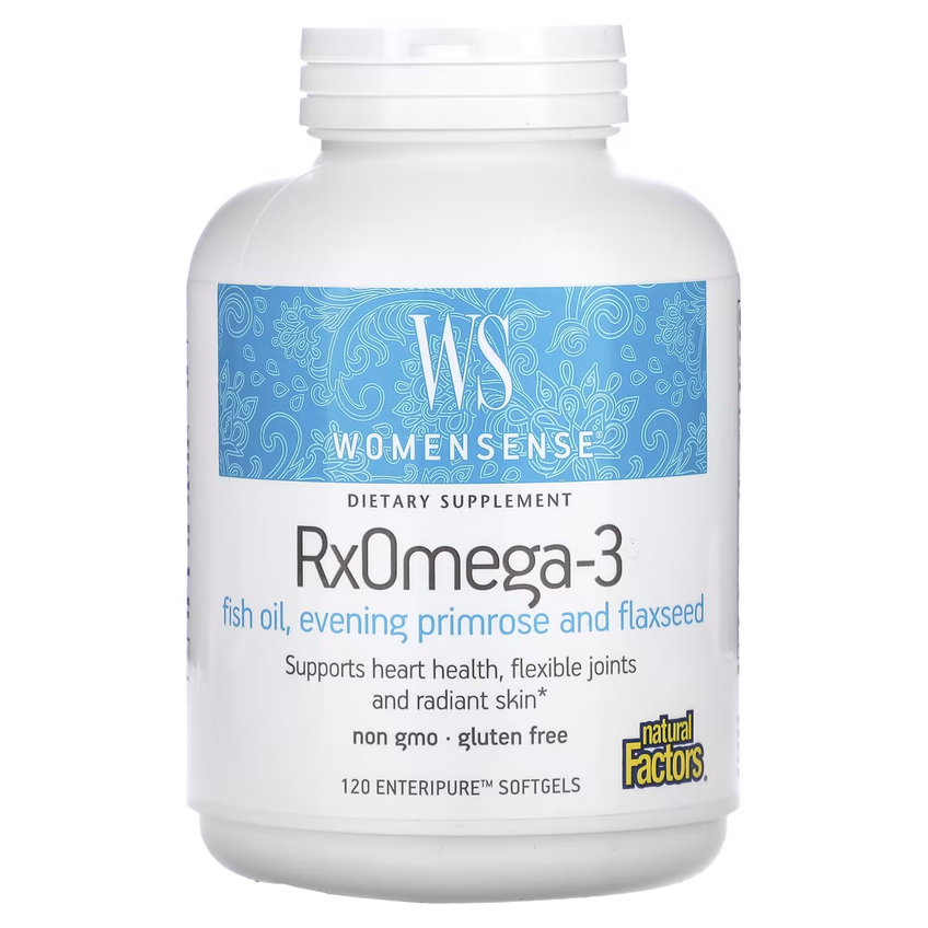 Омега-3 для женщин / RxOmega-3, WomenSense, Natural Factors, 120 гелевых капсул