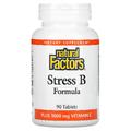 Стресс B формула з вітаміном C / Stress B Formula, Natural Factors, 1000 мг, 90 таблеток