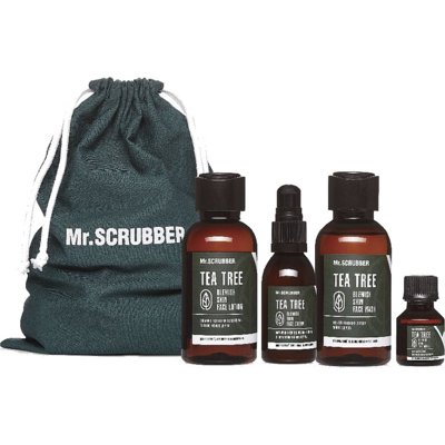 Набір для обличчя Mr.Scrubber Tea Tree Skin Treatment (гель для вмивання, лосьйон, крем, олія, косметичка)
