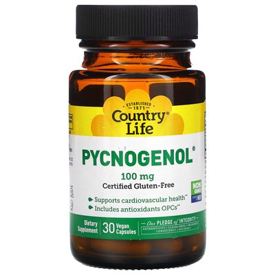Пікногенол / Pycnogenol, Country Life, 100 мг, 30 шт
