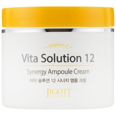 Тонизирующий ампульный крем для лица с витамином C Jigott Vita Solution 12 Synergy Ampoule Cream