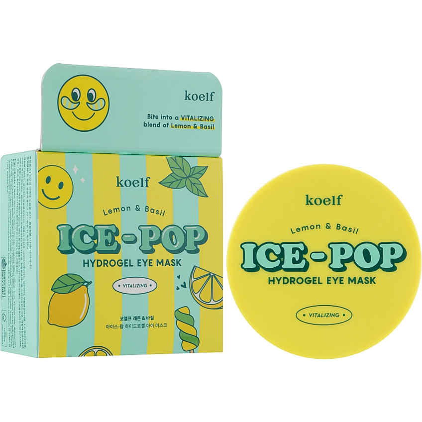 Гідрогелеві патчі під очі з лимоном і базиліком Koelf Lemon & Basil Ice-Pop Hydrogel Eye Mask
