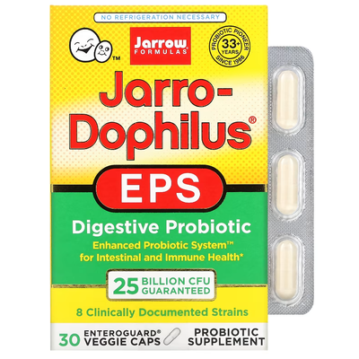 Пробиотики / Jarro-Dophilus EPS, Jarrow Formulas, 413 мг, 30 капсул