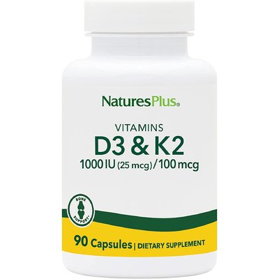 Витамин D3 и витамин K2 / Vitamins D3 & K2, Nature's Plus, 90 капсул
