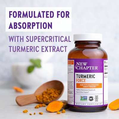 Куркума / Turmeric Force, New Chapter, 400 мг, 60 капсул