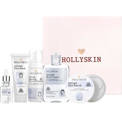 Набор Hollyskin Black Caviar Vitalize Care Maxi Set (сыворотка, маска для лица, пенка для умывания, тоник, патчи под глаза)