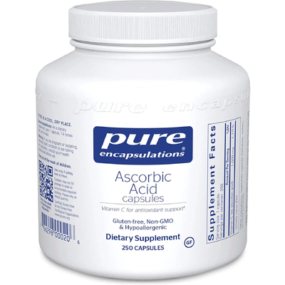 Аскорбиновая кислота / Ascorbic Acid, Pure Encapsulations, 1000 мг, 250 капсул