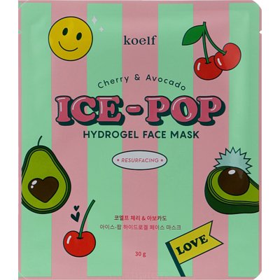 Гідрогелева маска для обличчя з вишнею і авокадо Koelf Cherry & Avocado Ice-Pop Hydrogel Face Mask