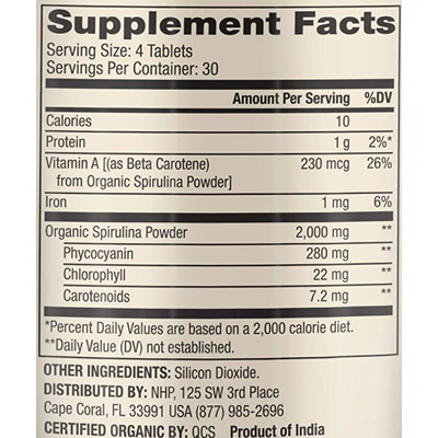 Спіруліна / Organic Spirulina, Dr. Mercola, 500 мг, 120 таблеток