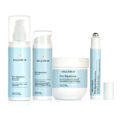 Набір косметики для обличчя Hollyskin Pro-Squalane (пілінг-скатка, крем для обличчя, сироватка, скраб)