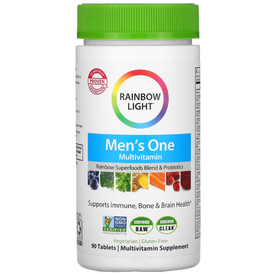 Мультивітаміни для чоловіків / Just Once Men's One Food-Based, Rainbow Light, 90 таблеток