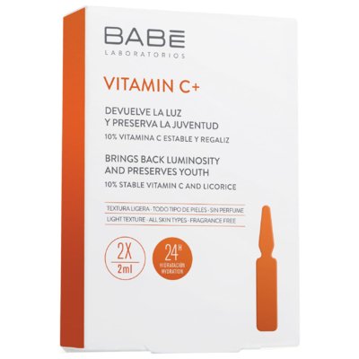 Ампулы для депигментации с антиоксидантным эффектом Babe Laboratorios Vitamin C+