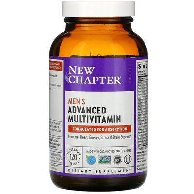 Улучшенный мультивитаминный комплекс для мужчин / Men's Advanced Multivitamin, New Chapter, 120 таблеток